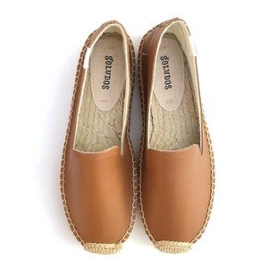 Soludos Leather Platform Smoking Slipper Espadrille